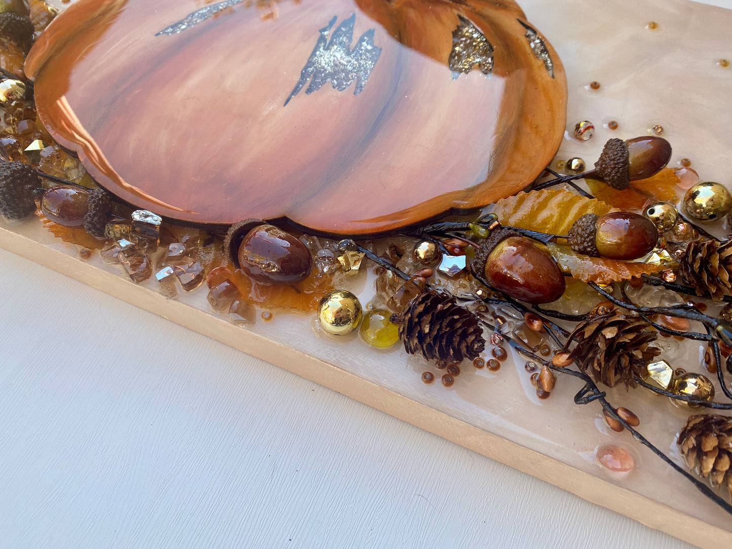 Pumpkin Season – Fall Pumpkin Mixed Media Art (10×20 Original)