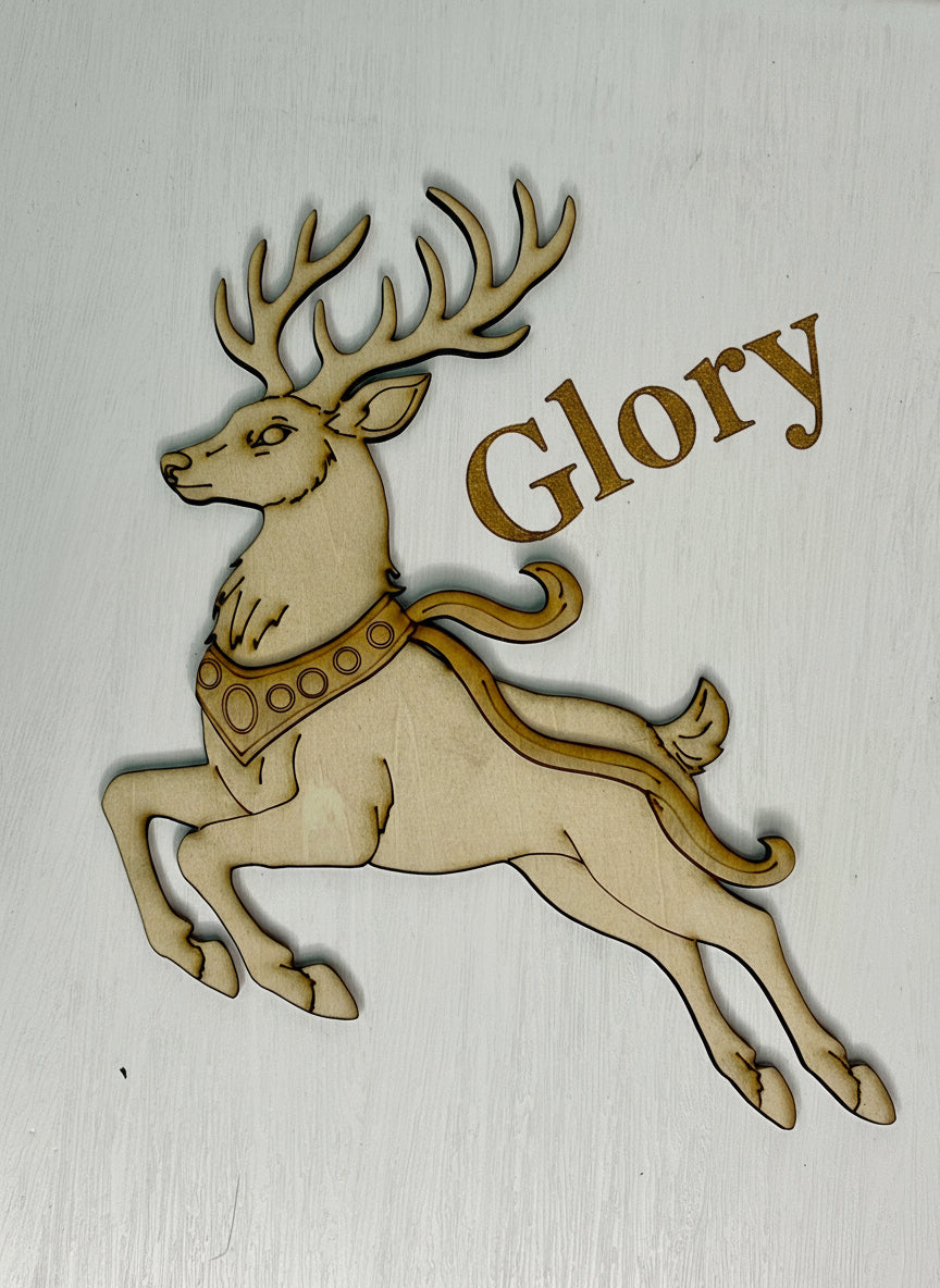 Yuletide Reindeer Wood Cutout