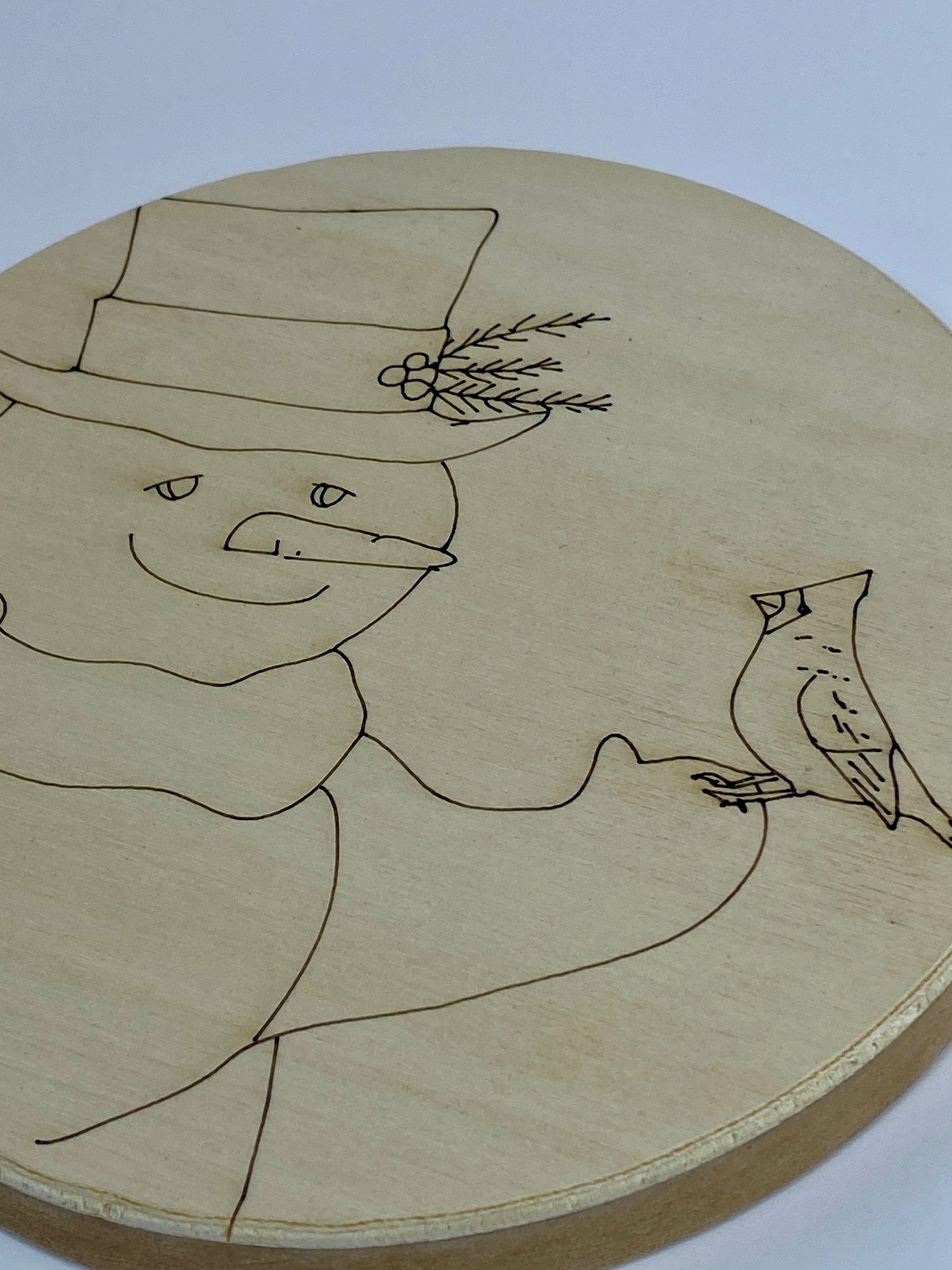 Snowman Round - Engraved Art Panel
