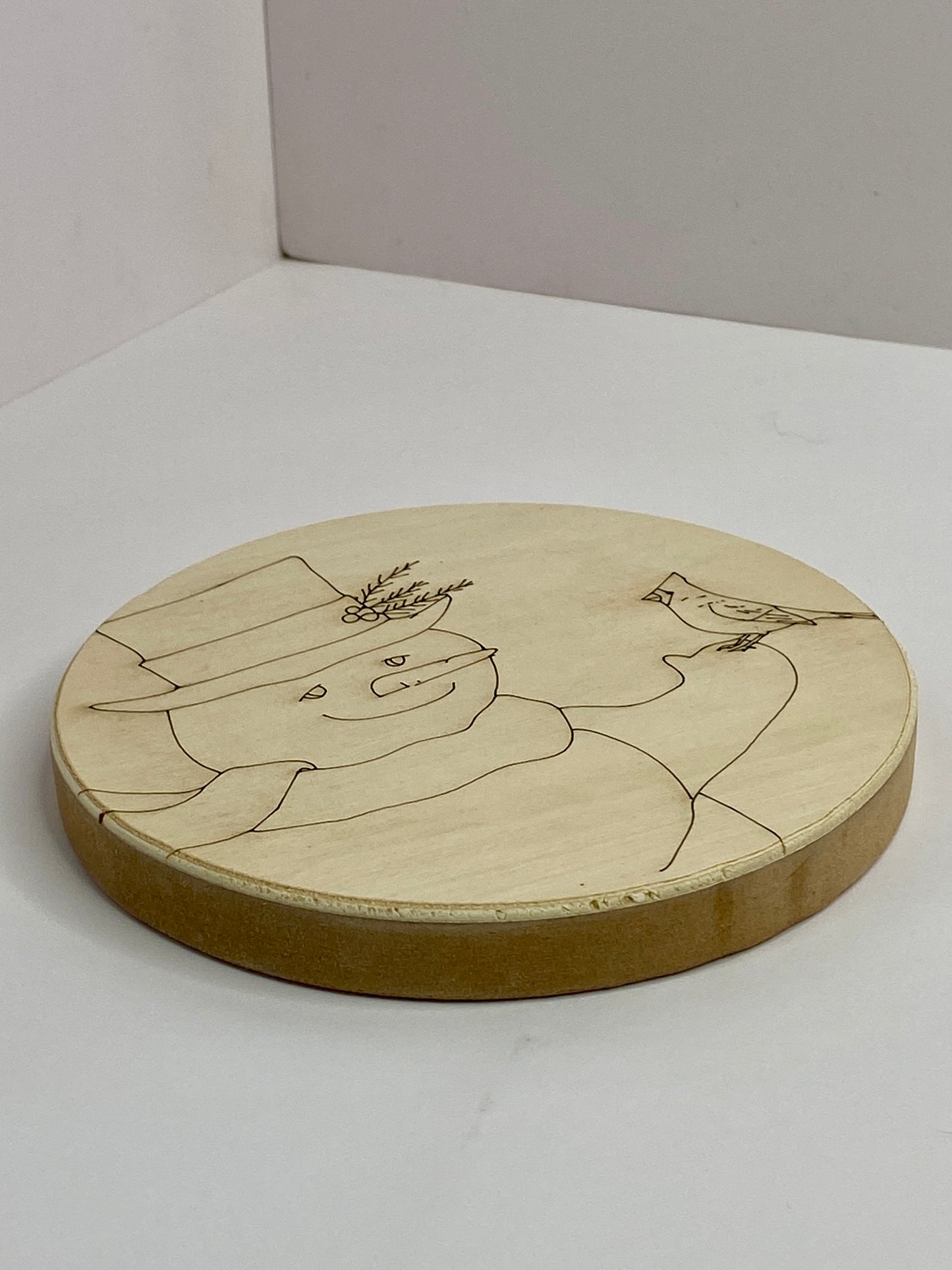 Snowman Round - Engraved Art Panel