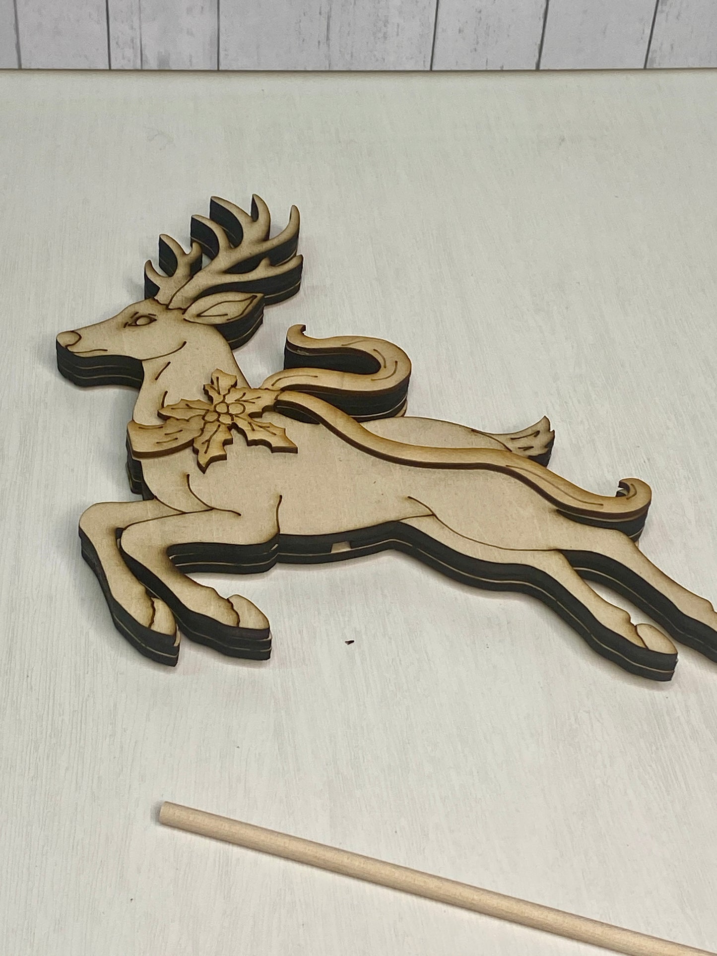 Yuletide Reindeer Wood Cutout