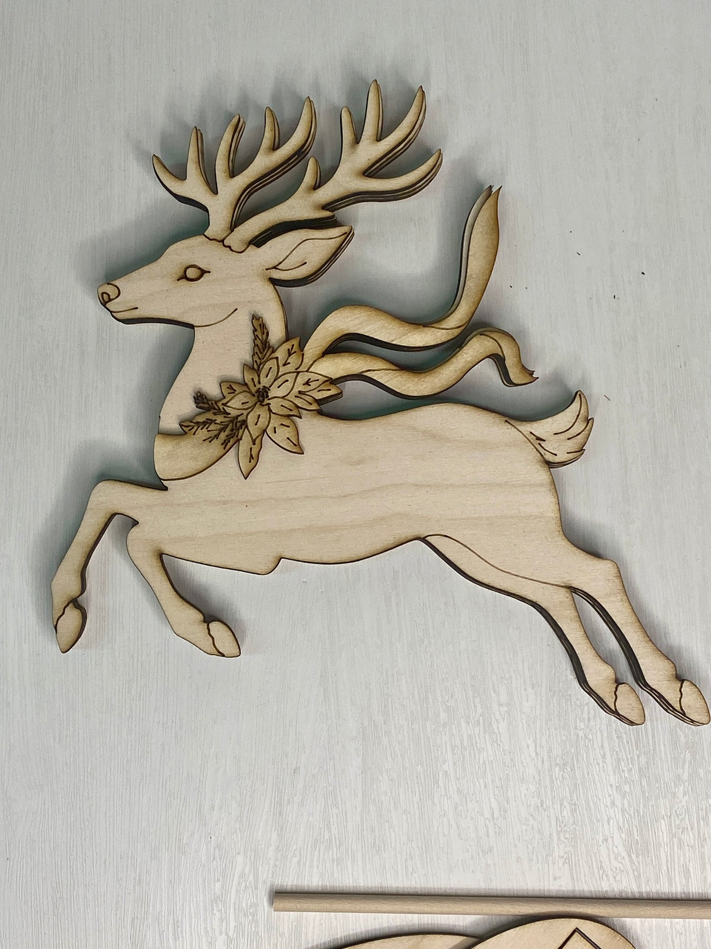 Yuletide Reindeer Wood Cutout