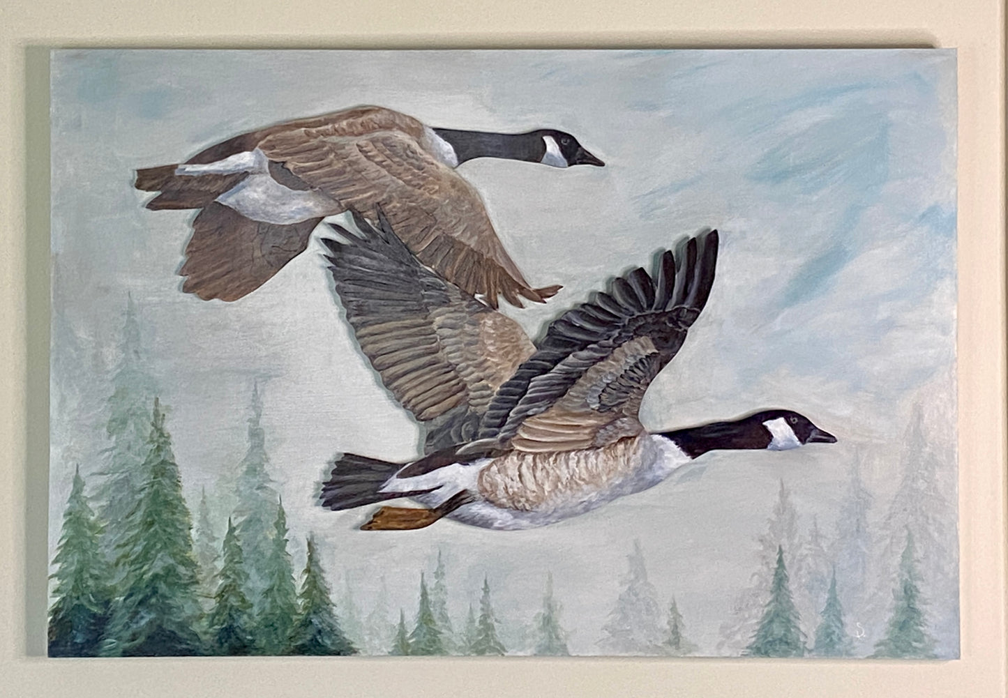 Journey Home – Canada Geese Wildlife Landscape Art (24×36 Original)