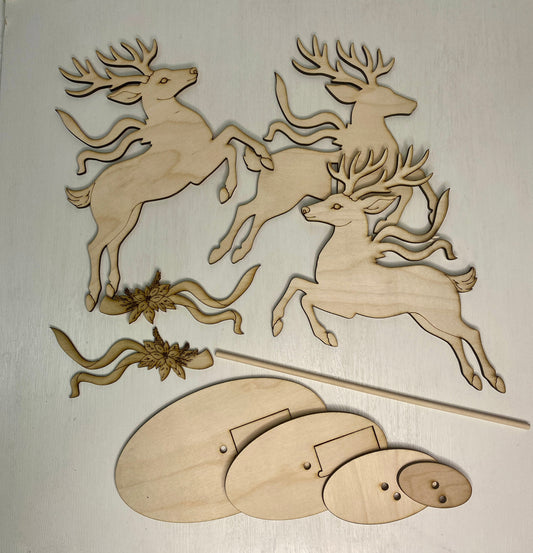 Yuletide Reindeer Wood Cutout