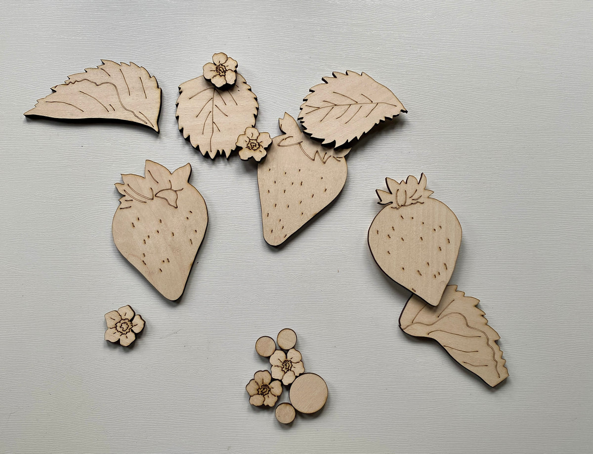 Woodcut Raspberry Strawberry Fields Wood Cutout for 18 inch Round – ShellyParkerART