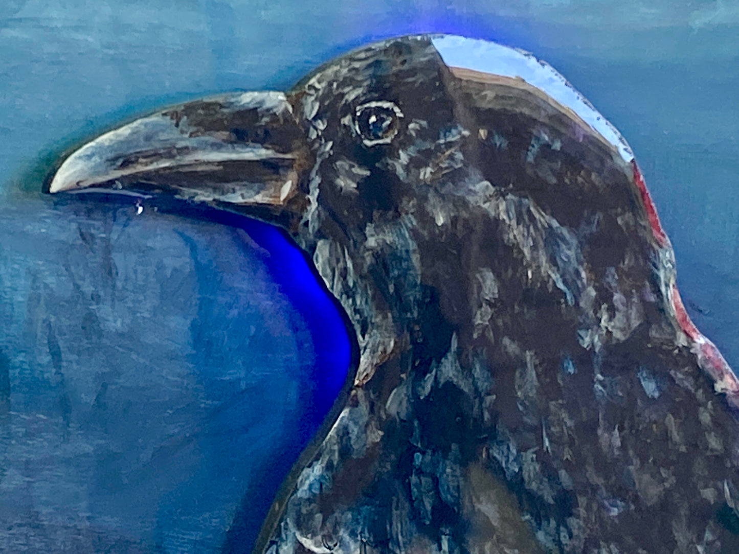 Midnight Crow – Crow Floral Mixed Media Art (14×11 Original)