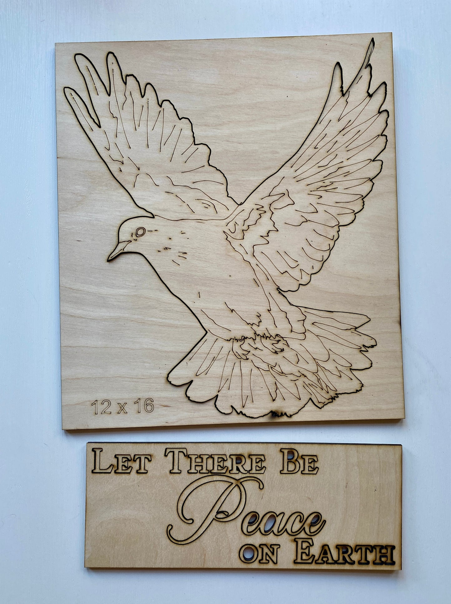 Peace Dove Wood Cutout Set