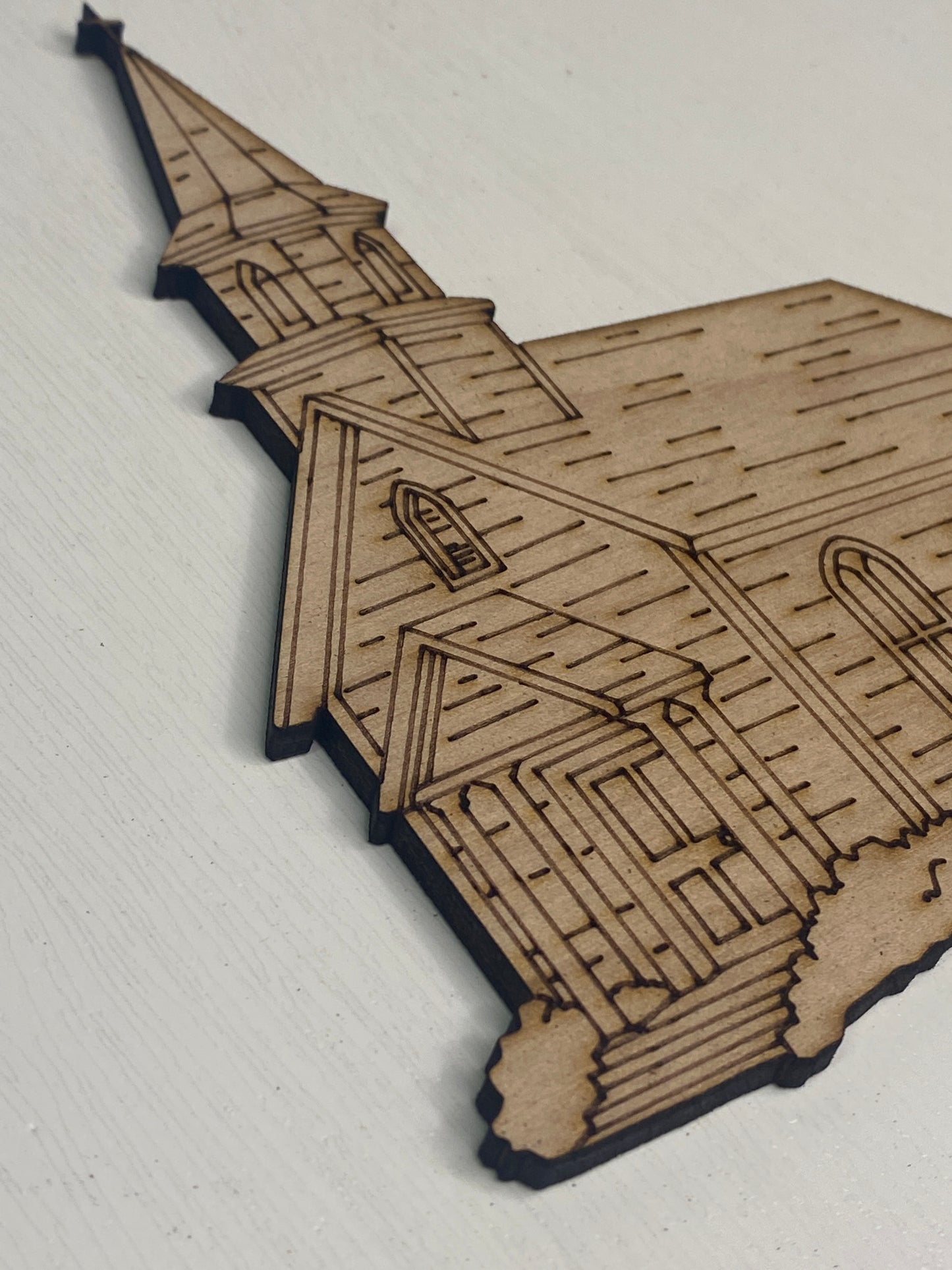 Winter Chapel Wood Cutout