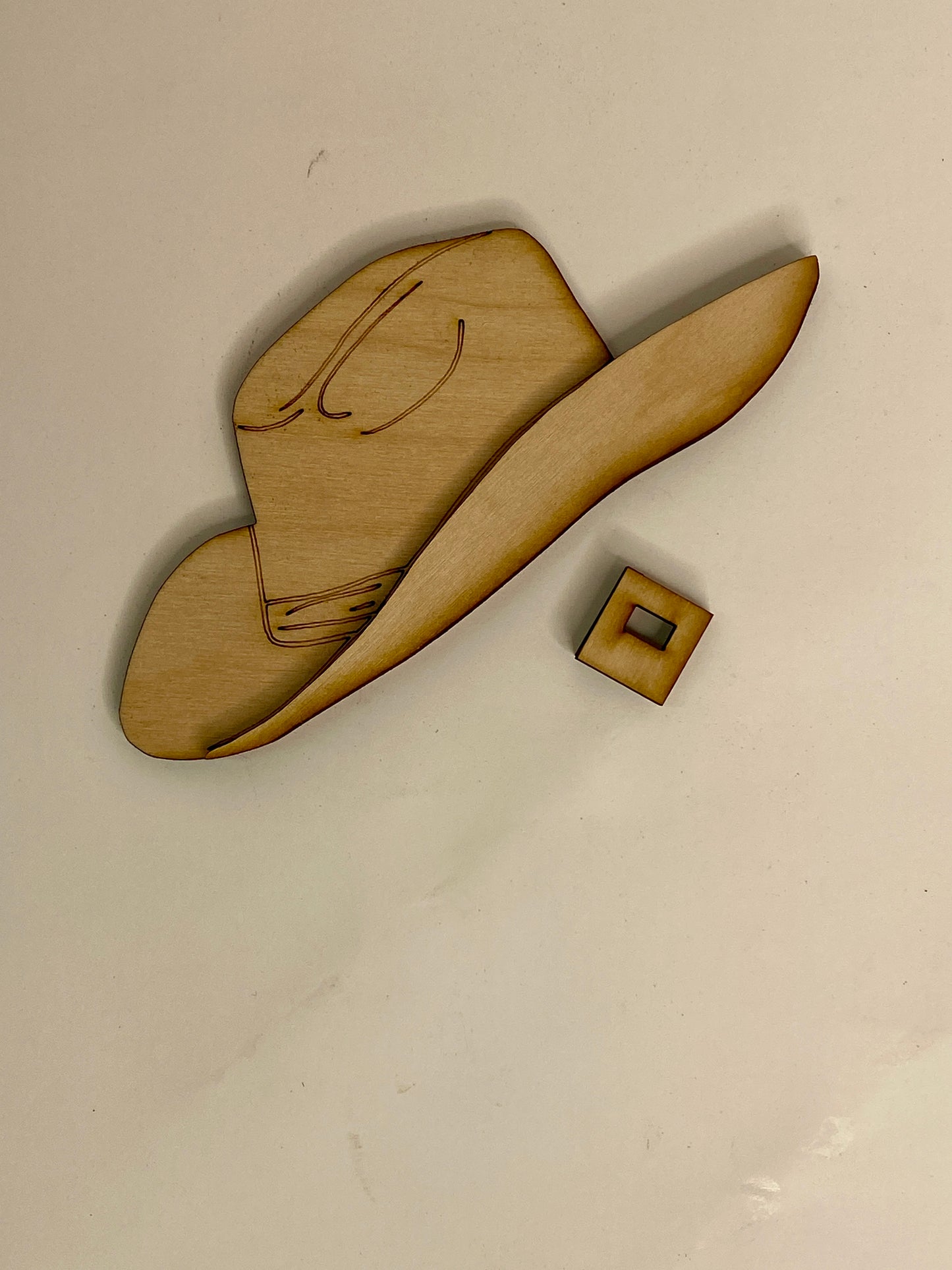 Cowboy Hat Ornament Wood Cutout - Set of 2