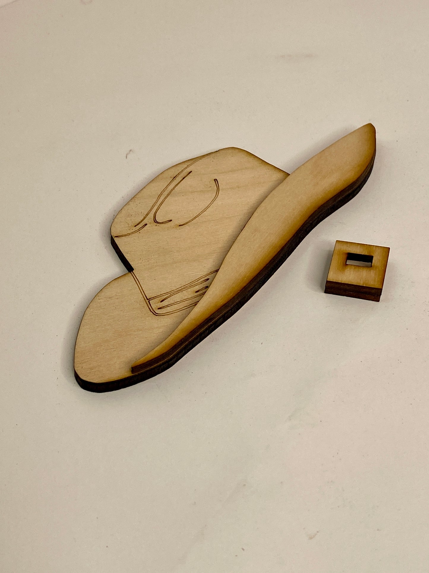 Cowboy Hat Ornament Wood Cutout - Set of 2