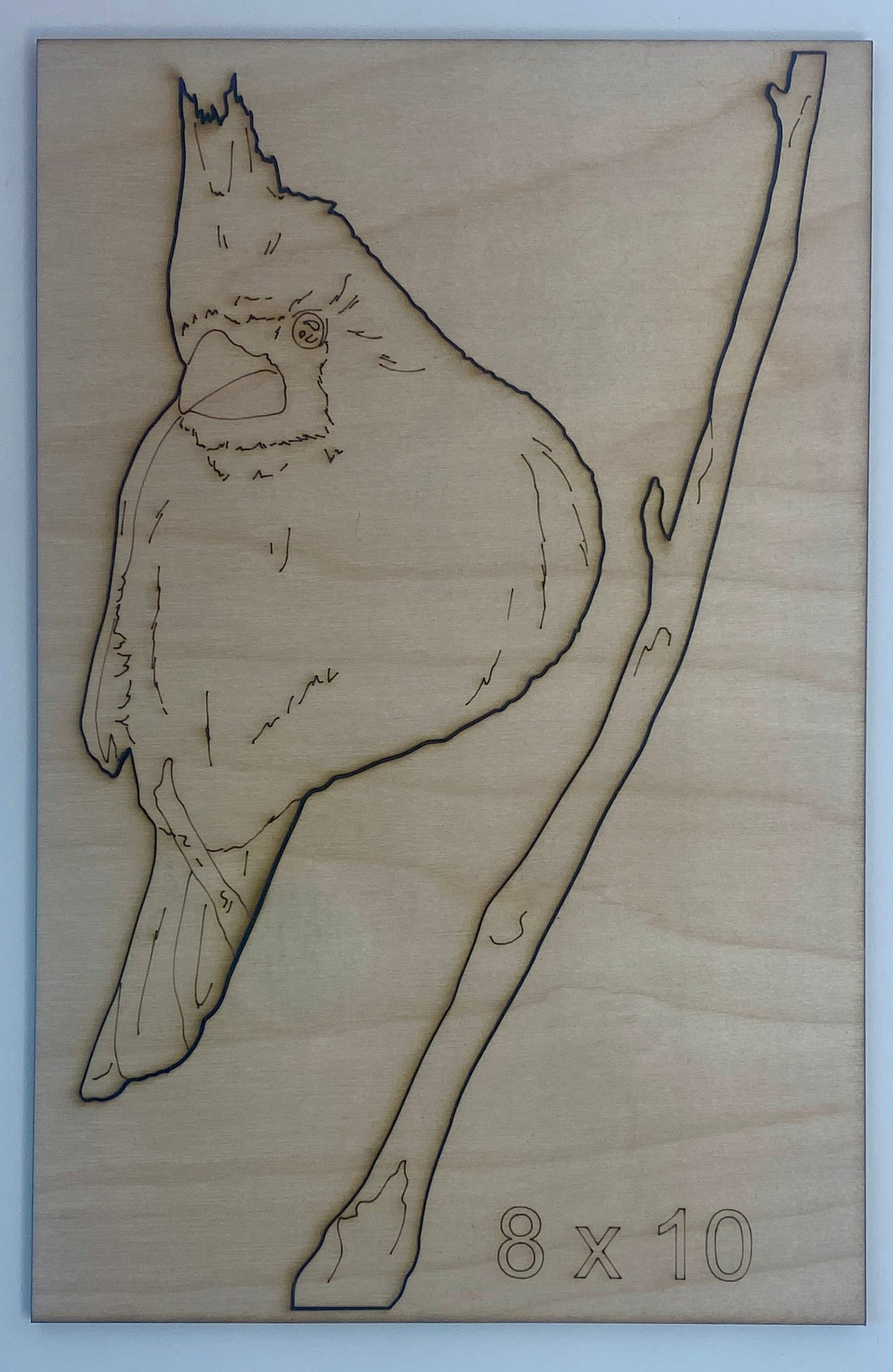 Mrs. Cardinal – Engraved Art Panel and Wood Cutout