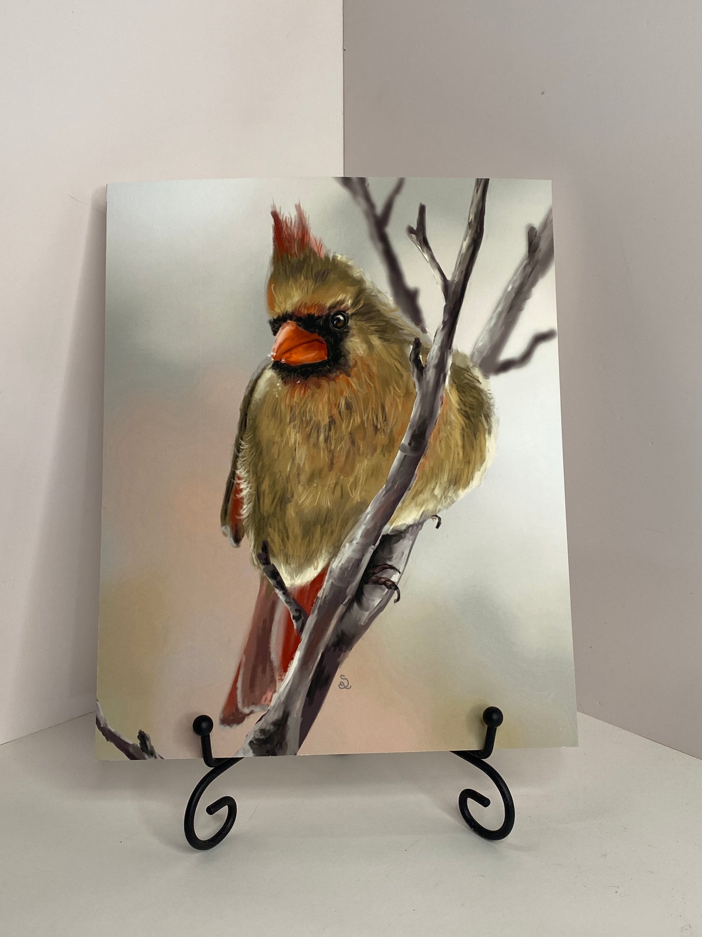 Mrs. Cardinal – Fine Art Giclée Print (8 × 10 Bird Artwork)